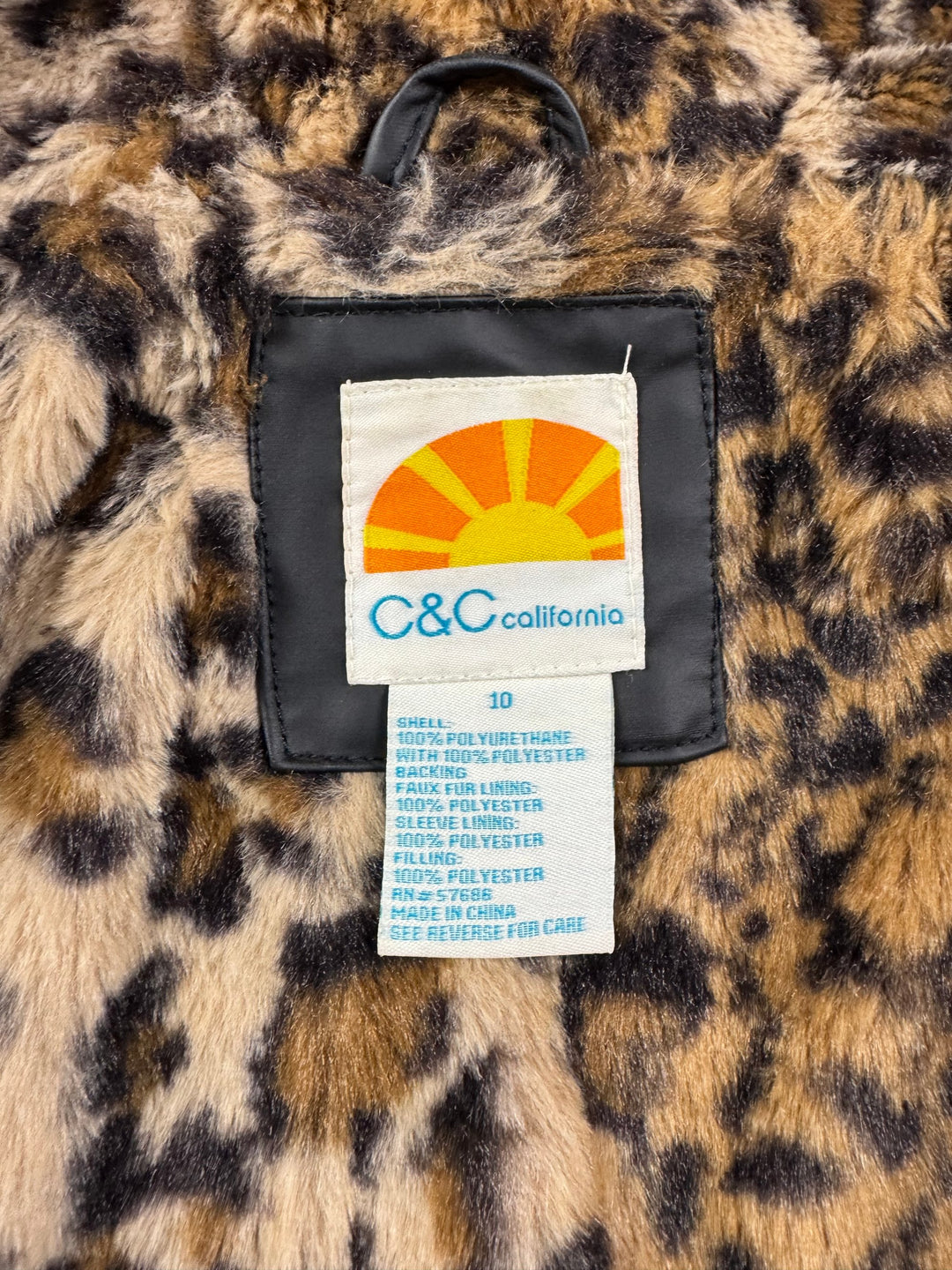 C&C California Brown Hooded Fur Lined Raincoat - S - Think Vintage