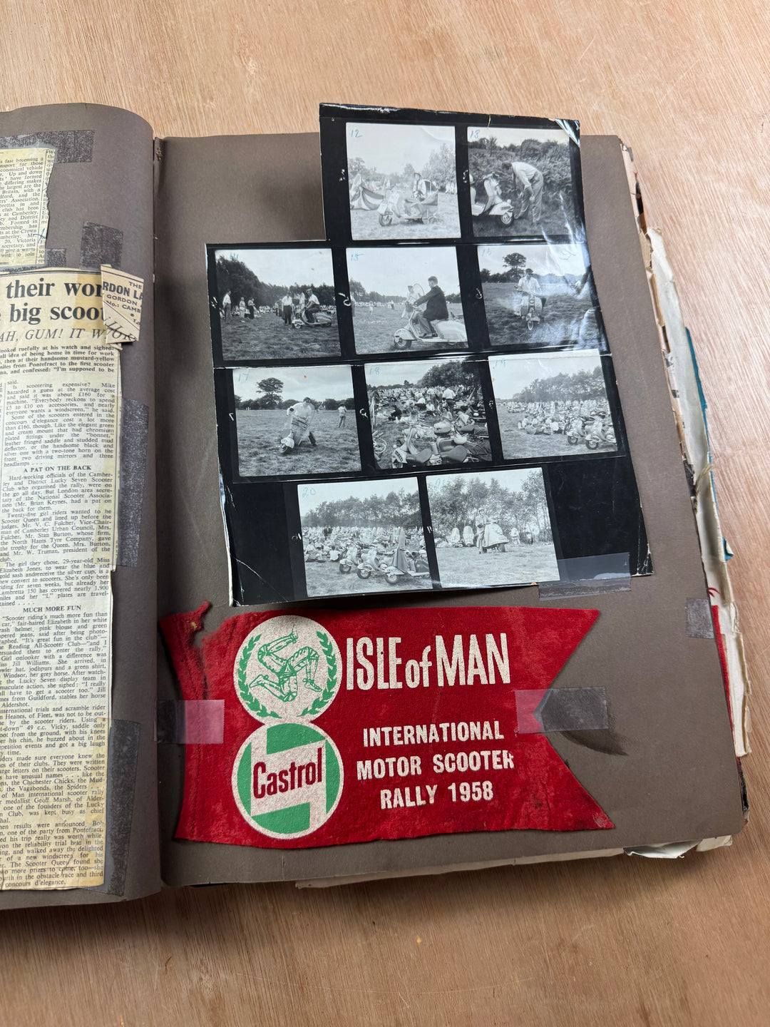 Vintage Scooter Archive Scrapbook – Original Photos, Newspaper Cuttings, Posters & Ephemera