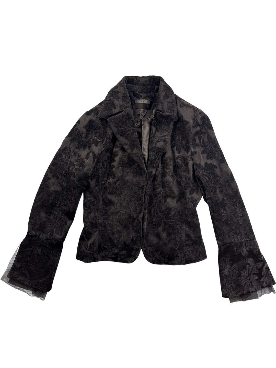 CCDK Black Floral Jacket - S - Think Vintage Online Ltd
