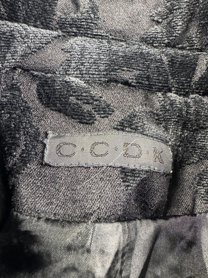 CCDK Black Floral Jacket - S - Think Vintage Online Ltd