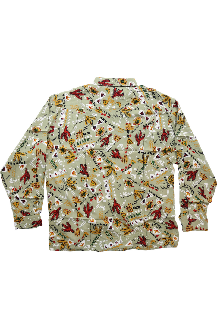 Cactus Print Patterned Long Sleeved Shirt - Think Vintage ltd