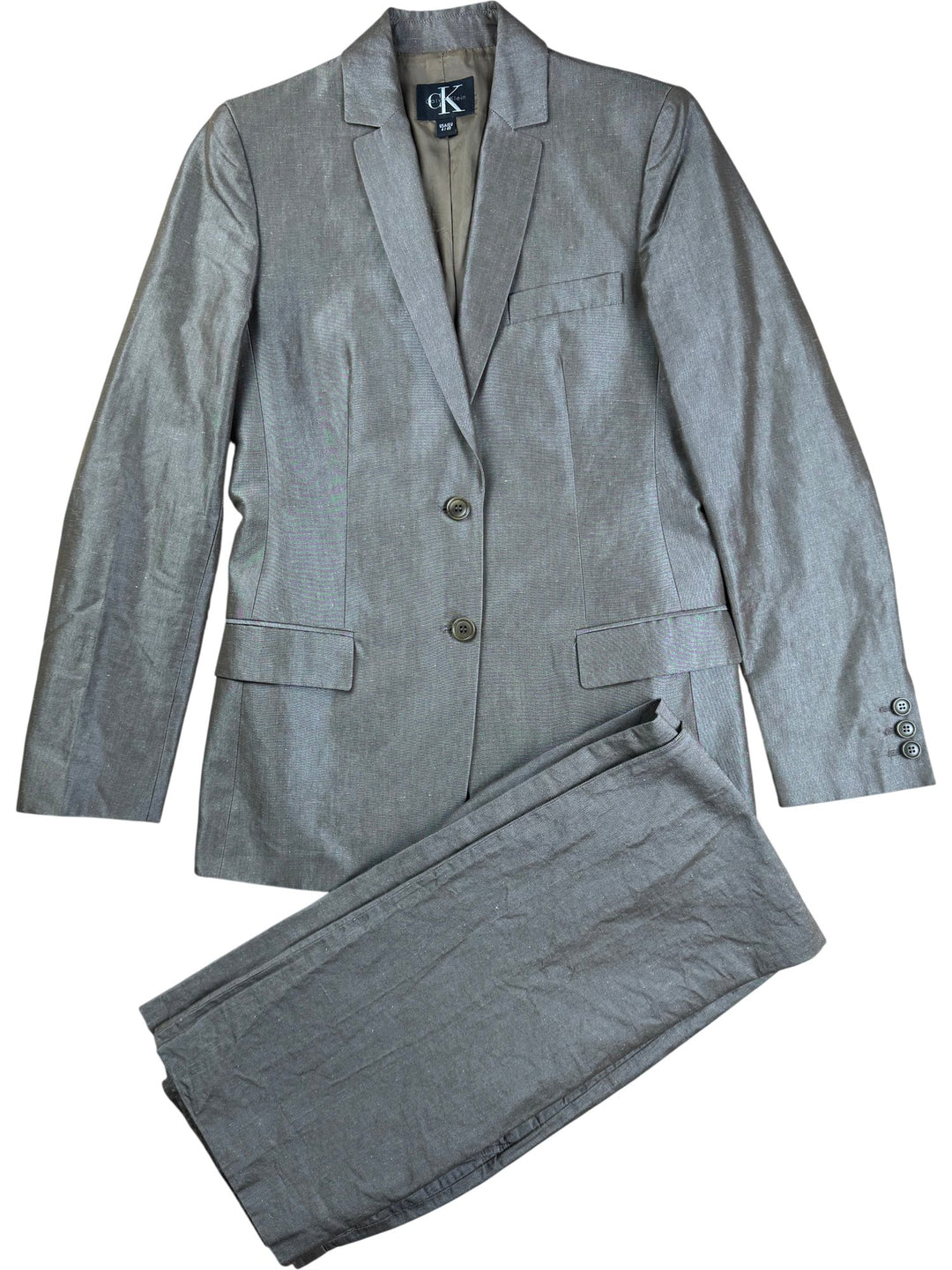 Calvin Klein Brown Suit Jacket - S - Think Vintage ltd