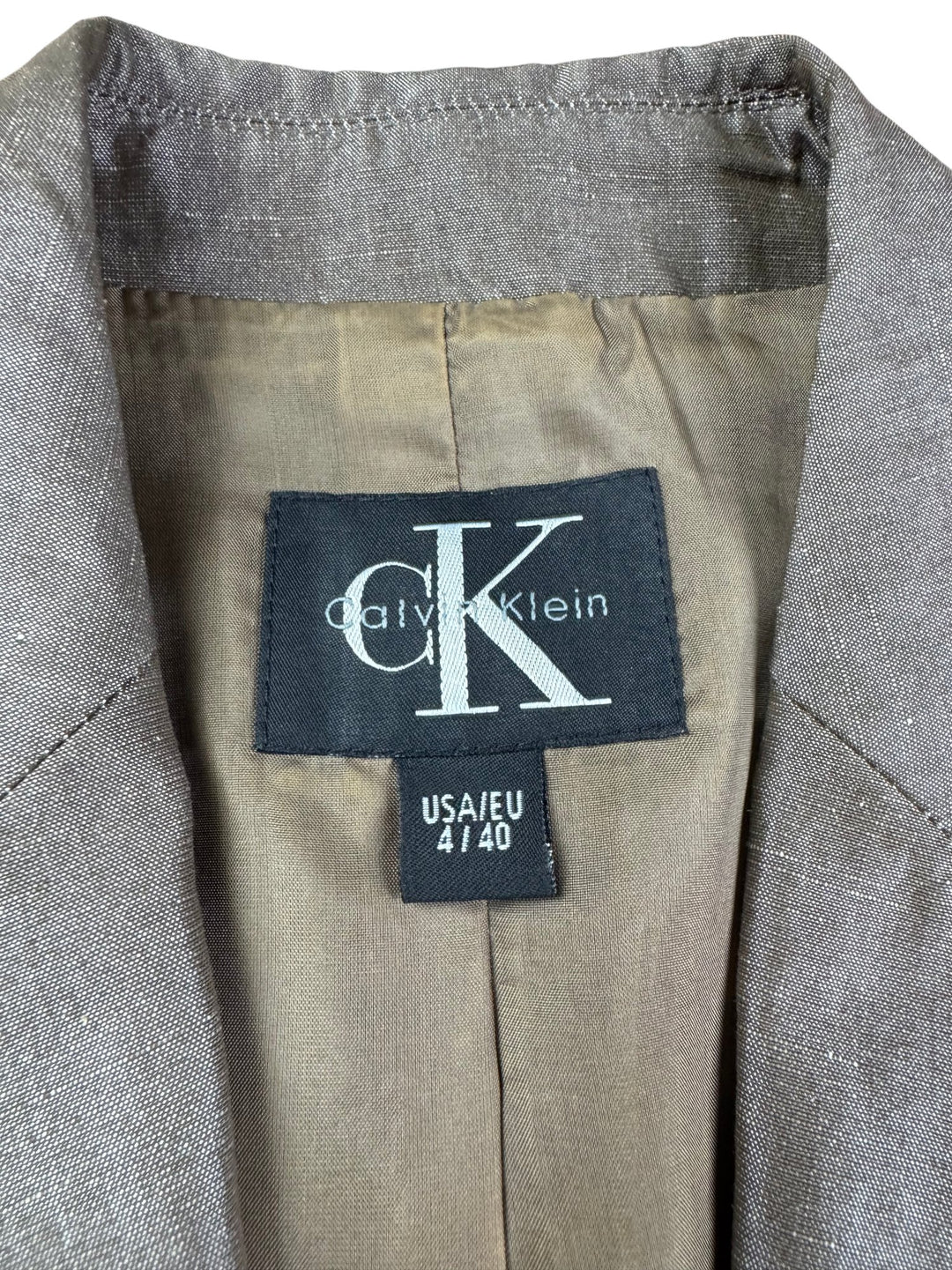 Calvin Klein Brown Suit Jacket - S - Think Vintage ltd