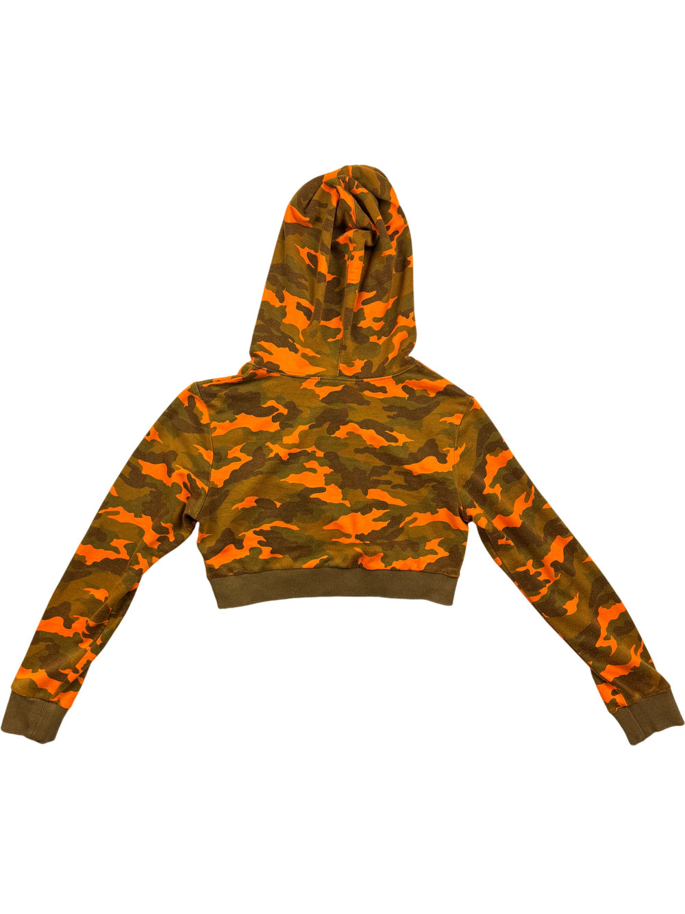 Camo Crop Hoodie - S - Think Vintage Online Ltd
