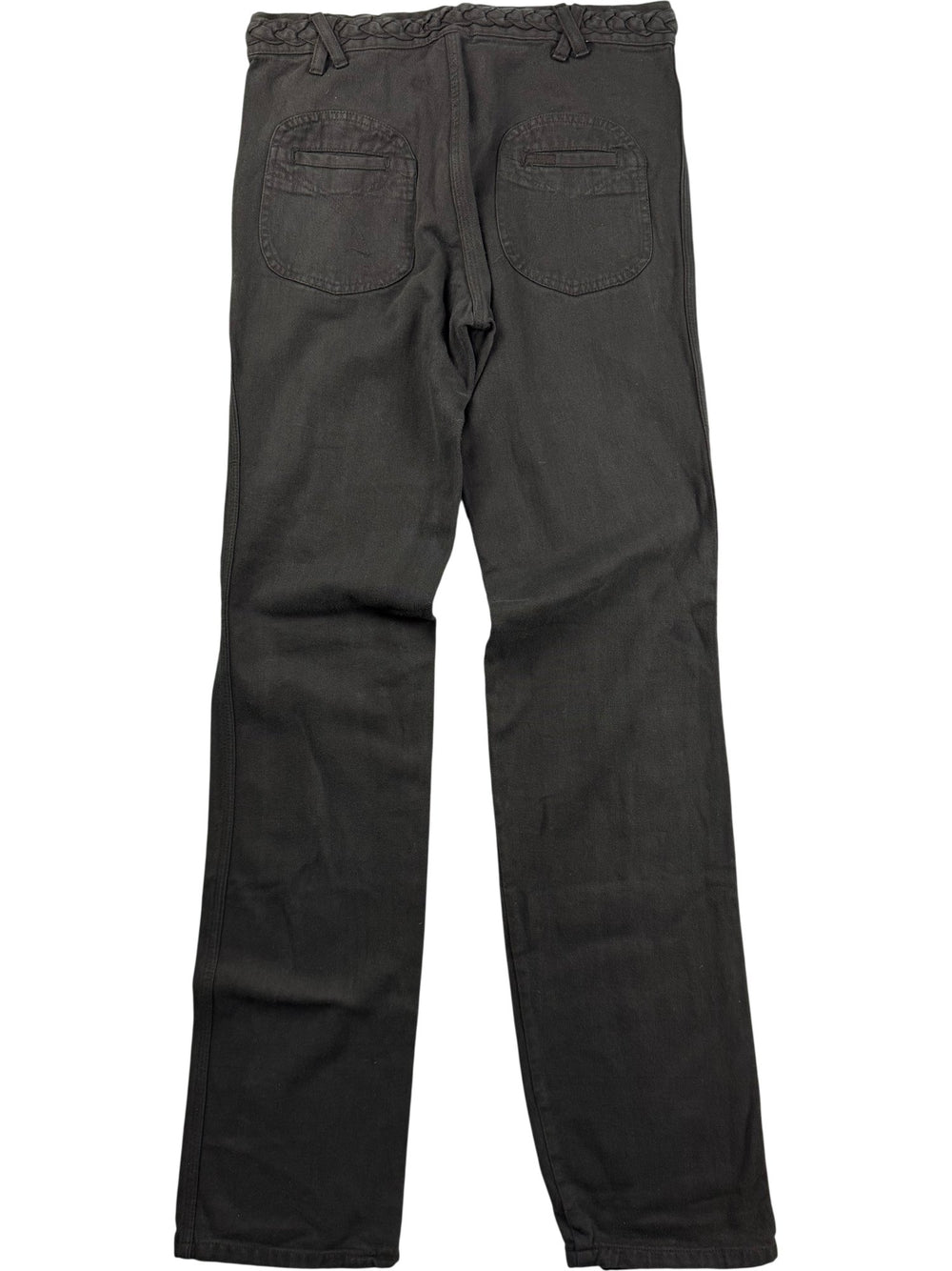 Campan Black Braided Waist Trousers - W31 - Think Vintage ltd