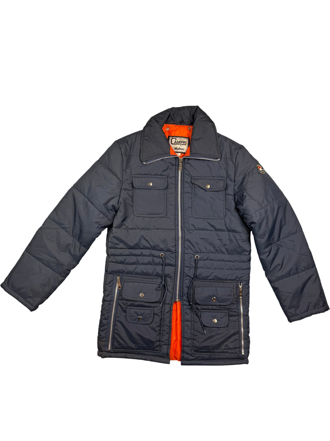 Campri Malmo Navy Puffer Jacket - S - Think Vintage ltd