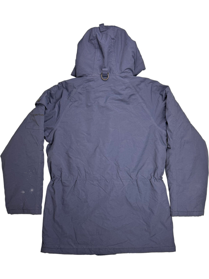 Carhartt Anchorage Parka Blue Hooded Jacket - M - Think Vintage Online Ltd