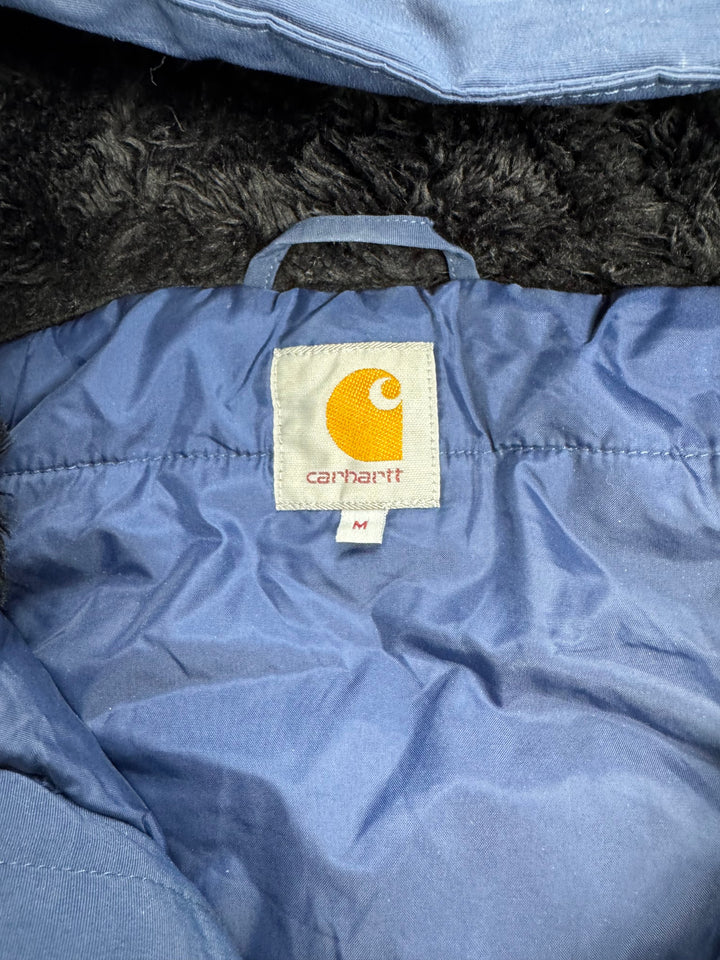Carhartt Anchorage Parka Blue Hooded Jacket - M - Think Vintage Online Ltd