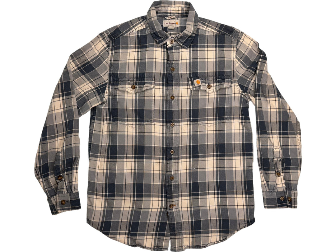 Carhartt Blue Plaid Men's Shirt - M - Think Vintage
