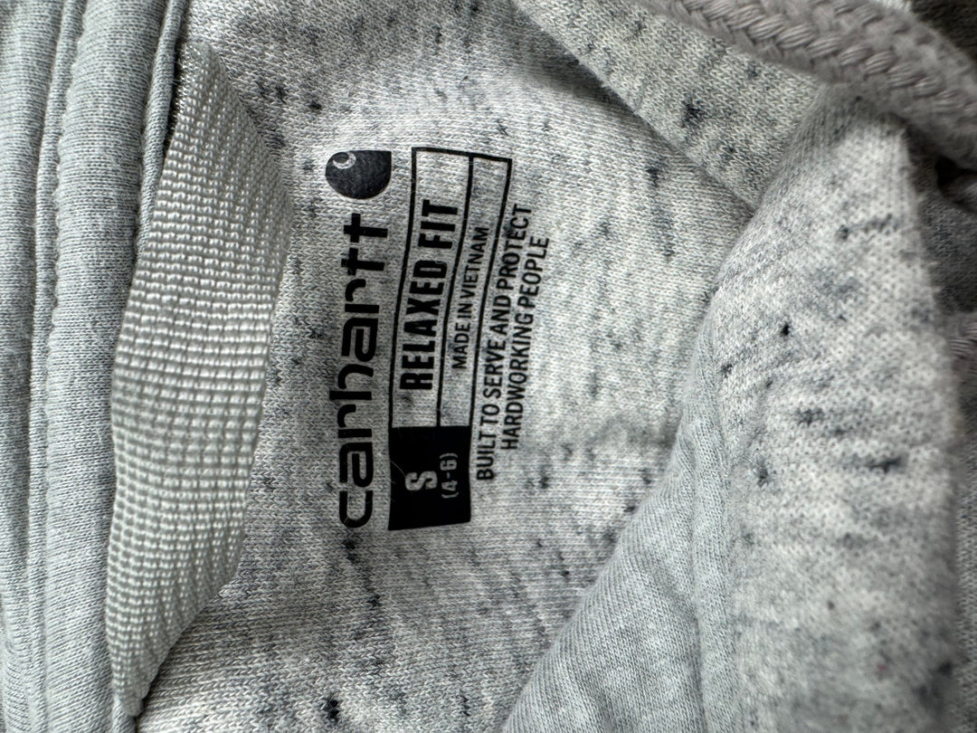 Carhartt Grey Hooded Sweatshirt - S - Think Vintage Online Ltd