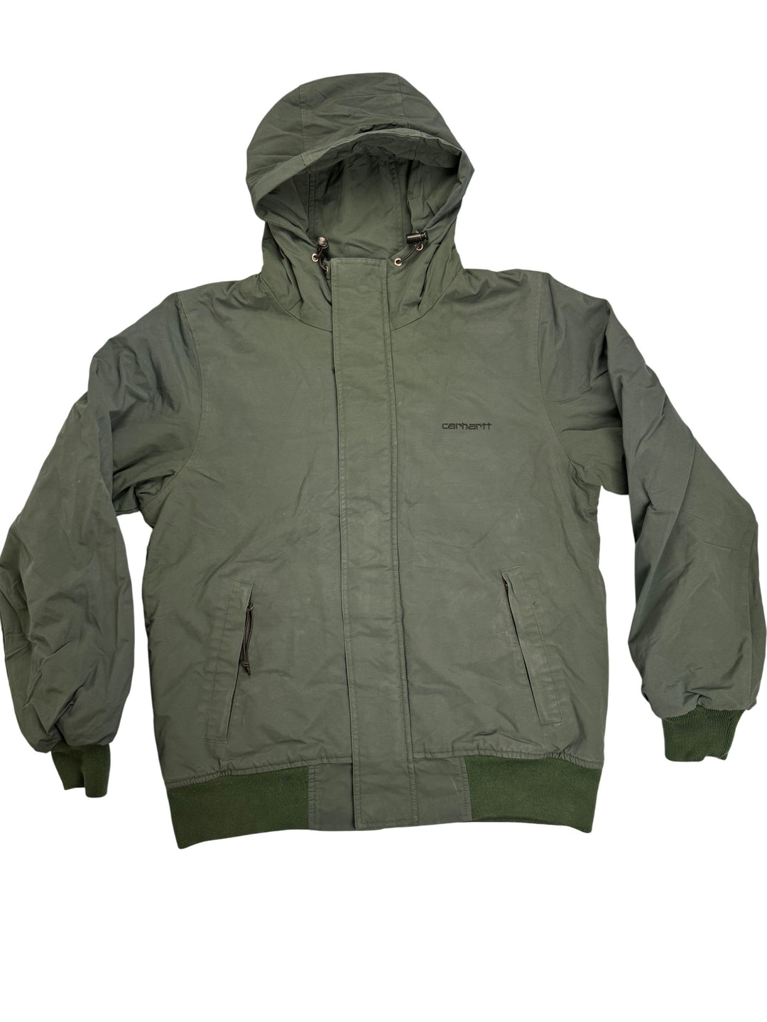 Carhartt Hooded Green Blouson Jacket - S - Think Vintage ltd