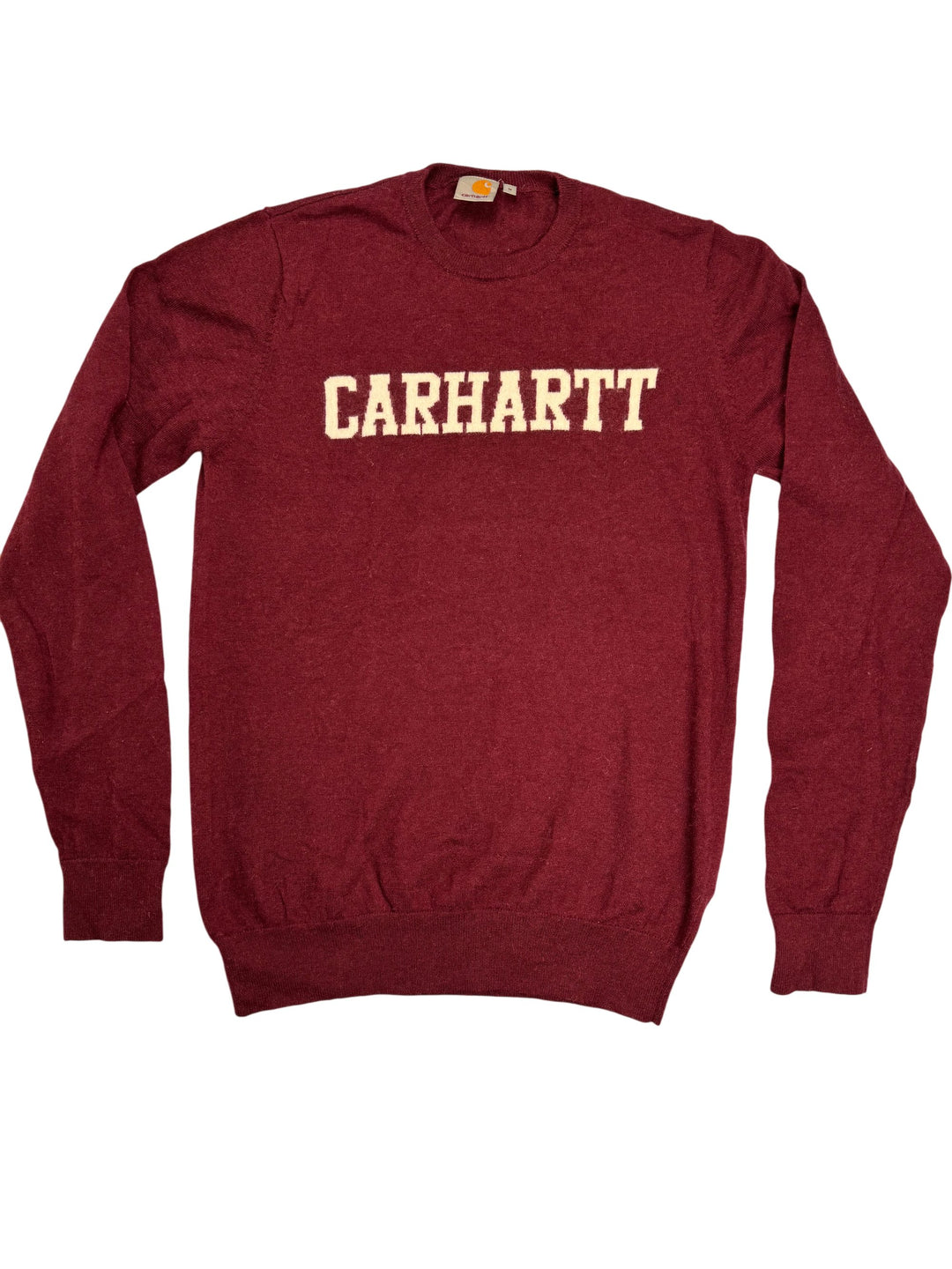 Carhartt Maroon College Sweater - M - Think Vintage