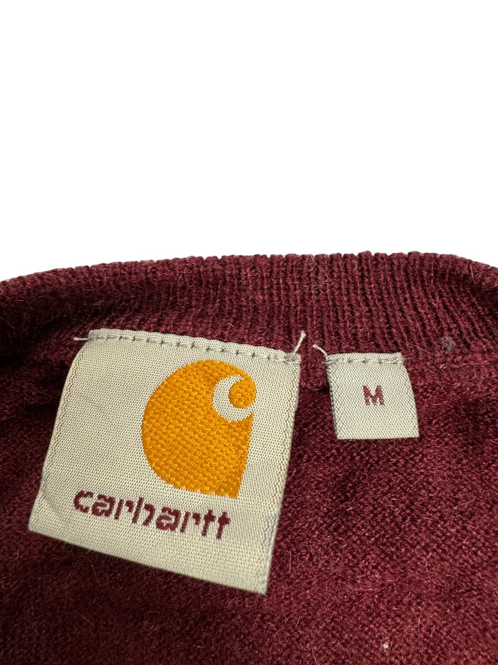Carhartt Maroon College Sweater - M - Think Vintage
