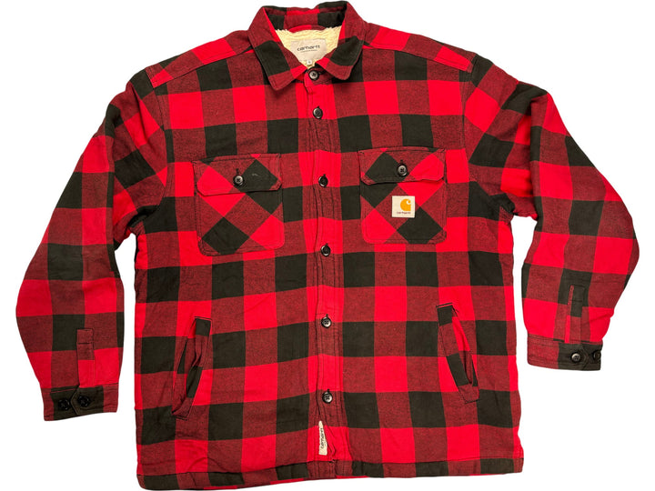 Carhartt Merton Red Plaid Trucker Jacket - XL - Think Vintage