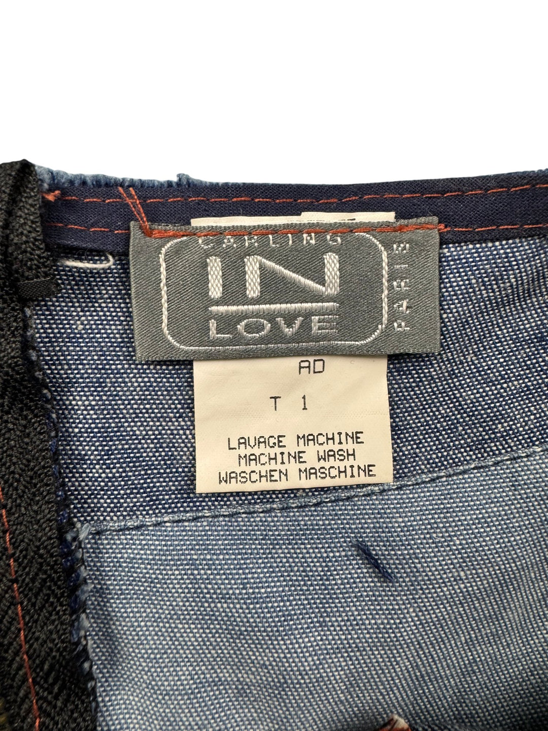 Carling Paris In Love Patchwork Denim Corset Top - XS/S - Think Vintage ltd