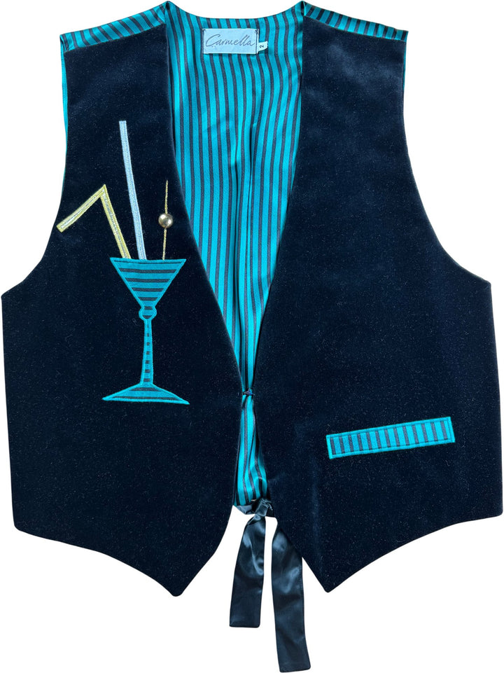 Carmella Cocktail Design Waistcoat - L - Think Vintage ltd