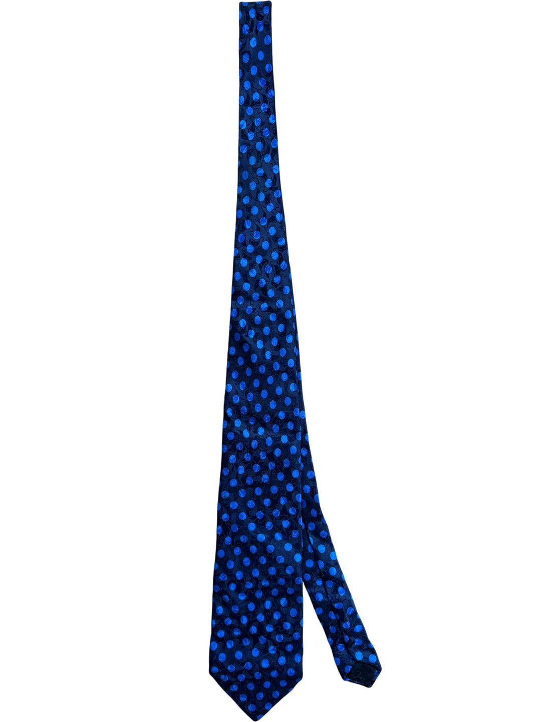 Carnaval De Venise Blue Polka Dot Silk Tie - Think Vintage ltd