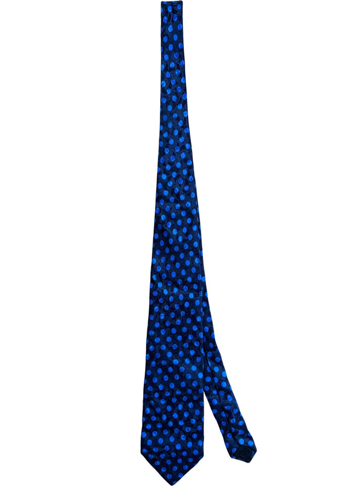 Carnaval De Venise Blue Polka Dot Silk Tie - Think Vintage ltd