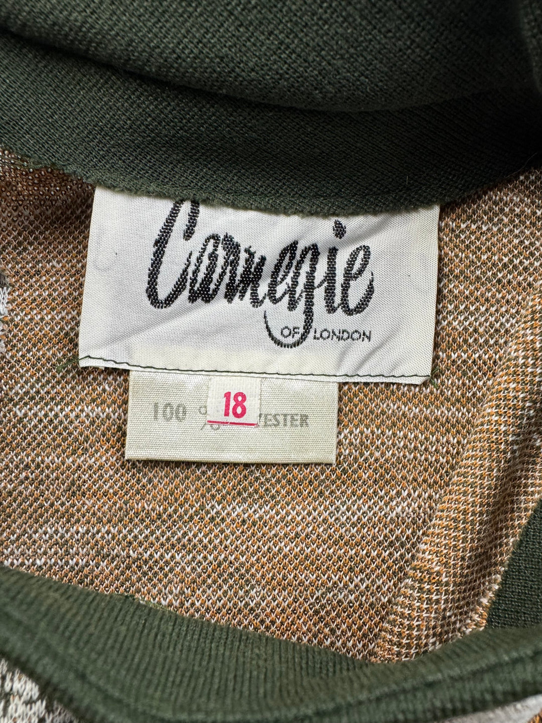 Carnegie Of London Long Sleeve Patterned Dress - M - Think Vintage ltd