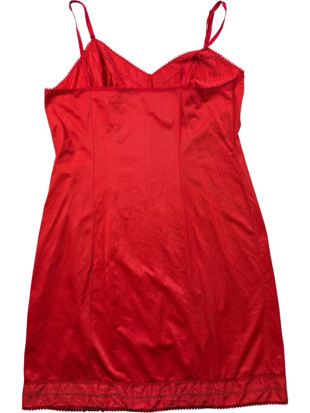 Carnos Red Spaghetti Strap Slip Dress - S/M - Think Vintage ltd