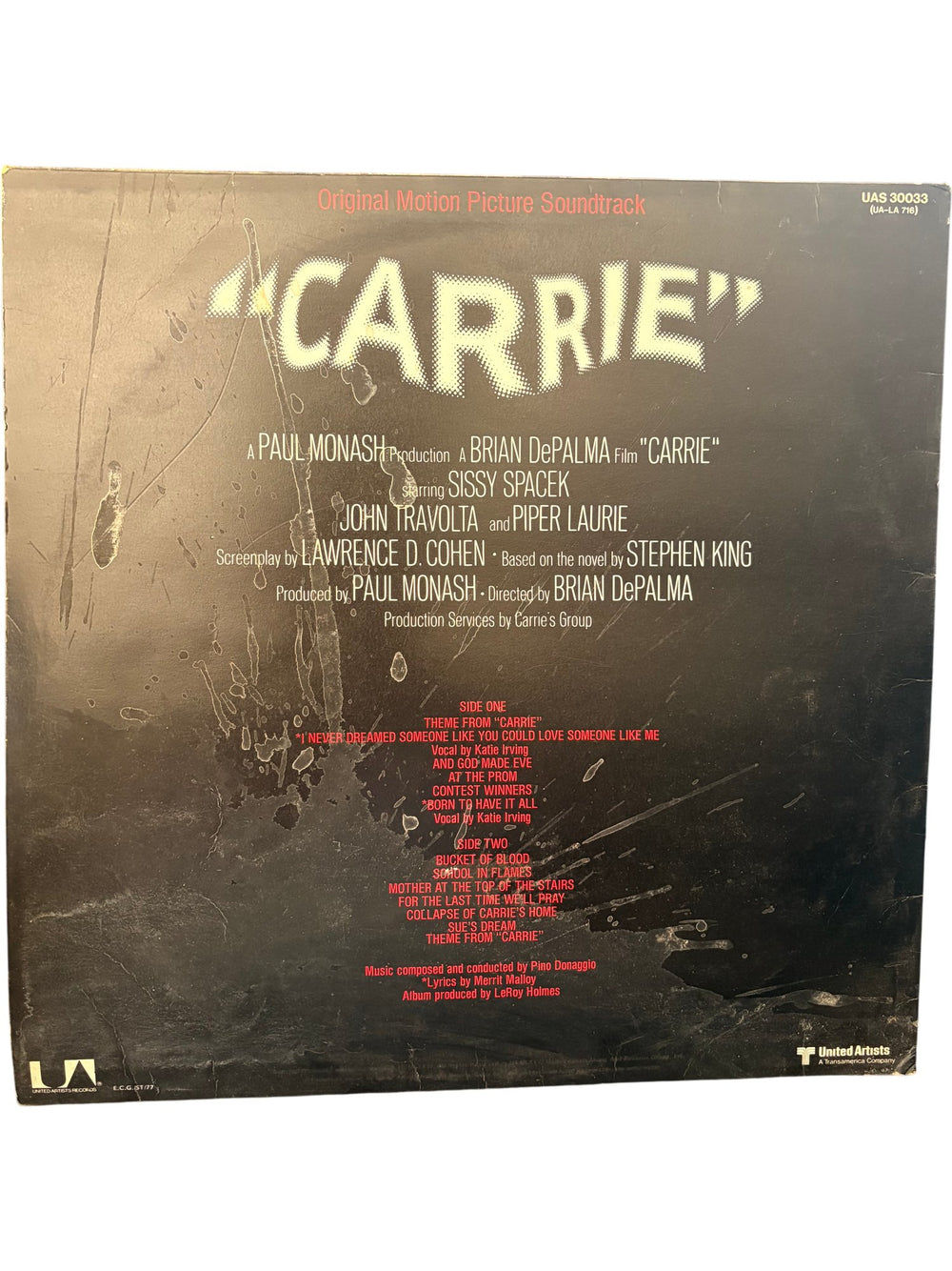 Carrie Original Motion Picture Soundtrack Vinyl - Think Vintage ltd