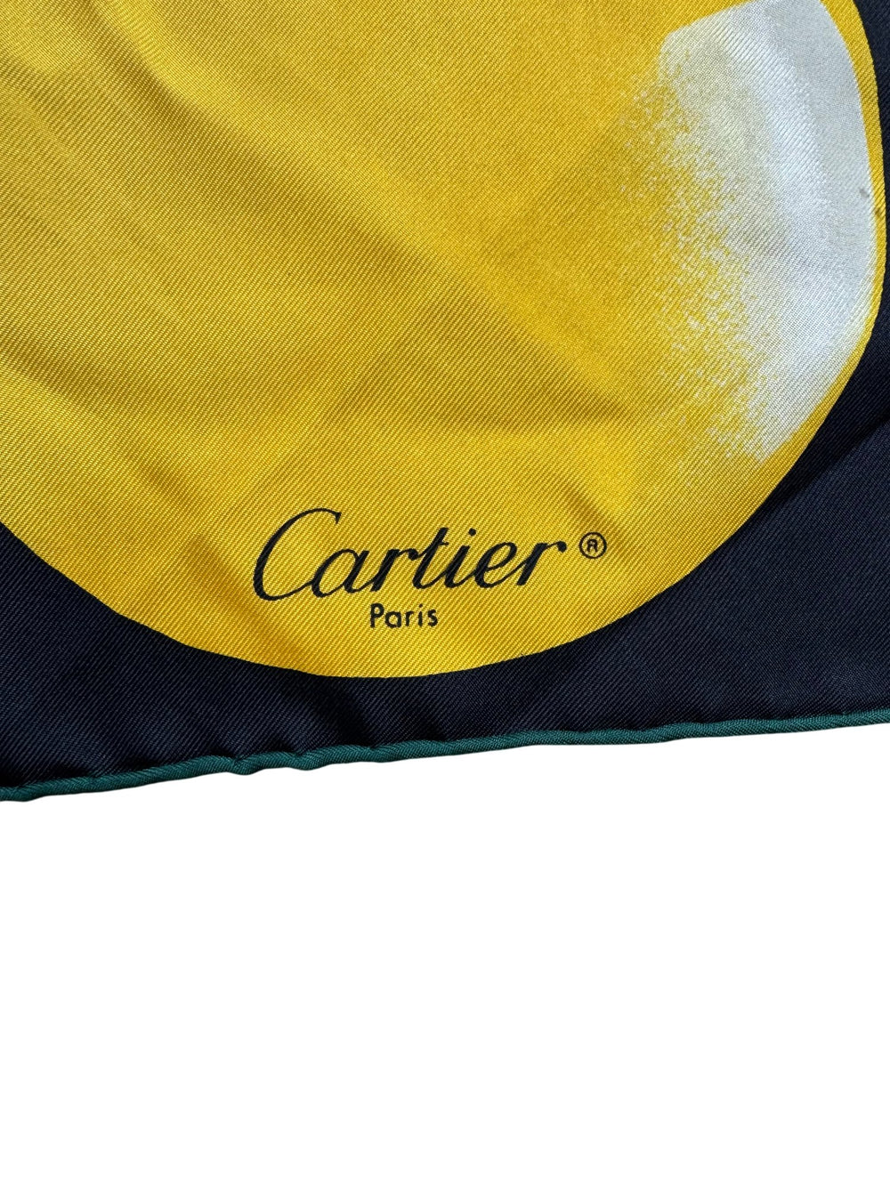 Cartier Panther Print Silk Scarf - Think Vintage ltd