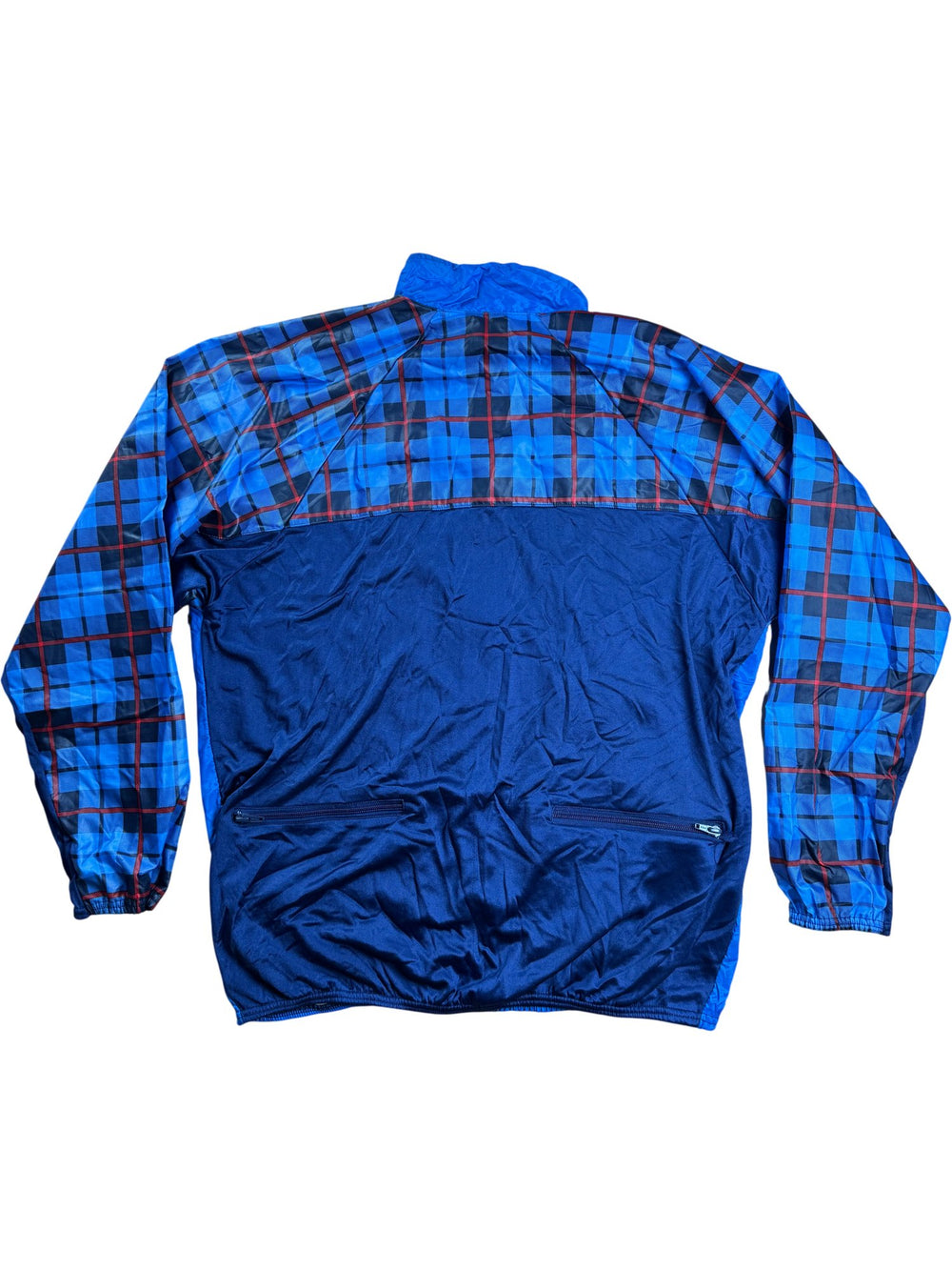 Castelli Blue Plaid Windbreaker Jacket - XL - Think Vintage ltd