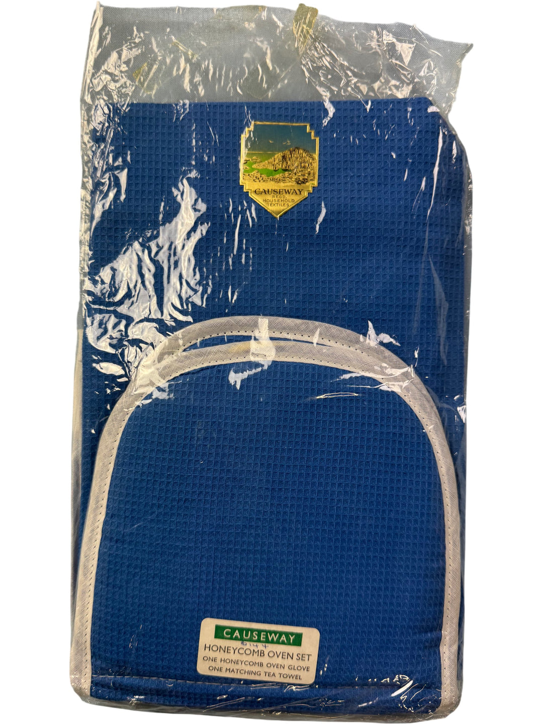 Causeway Honeycomb Oven Glove Set Blue - Think Vintage
