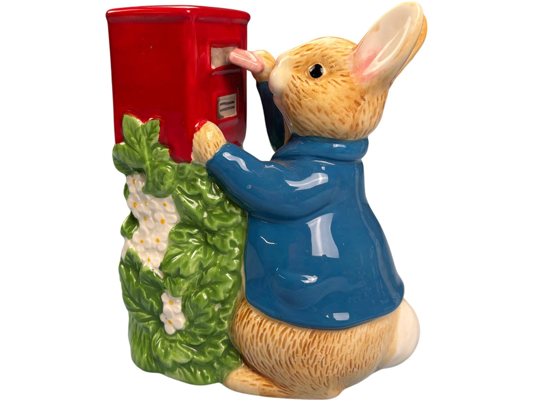 Ceramic Rabbit Figurine Posting Letter - Think Vintage