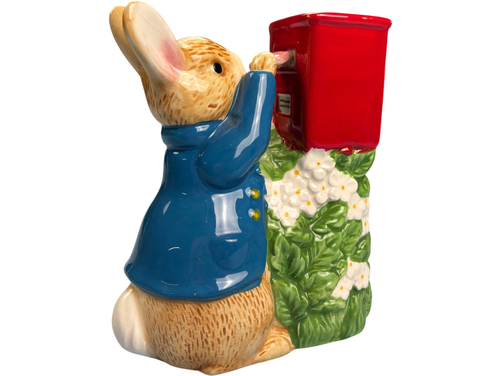 Ceramic Rabbit Figurine Posting Letter - Think Vintage