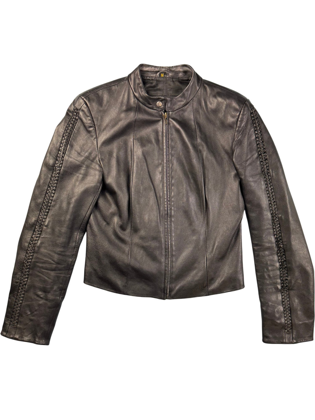 Cero Black Leather Jacket - S - Think Vintage ltd