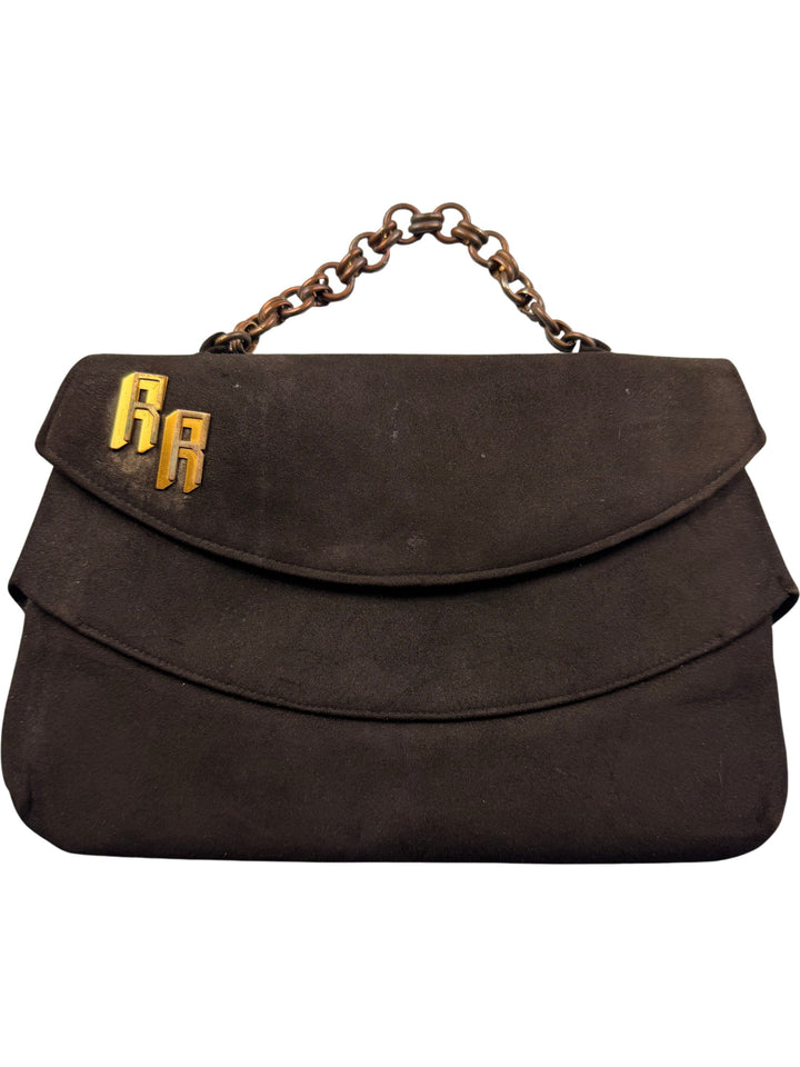 Chain Handled Suede Handbag - Think Vintage