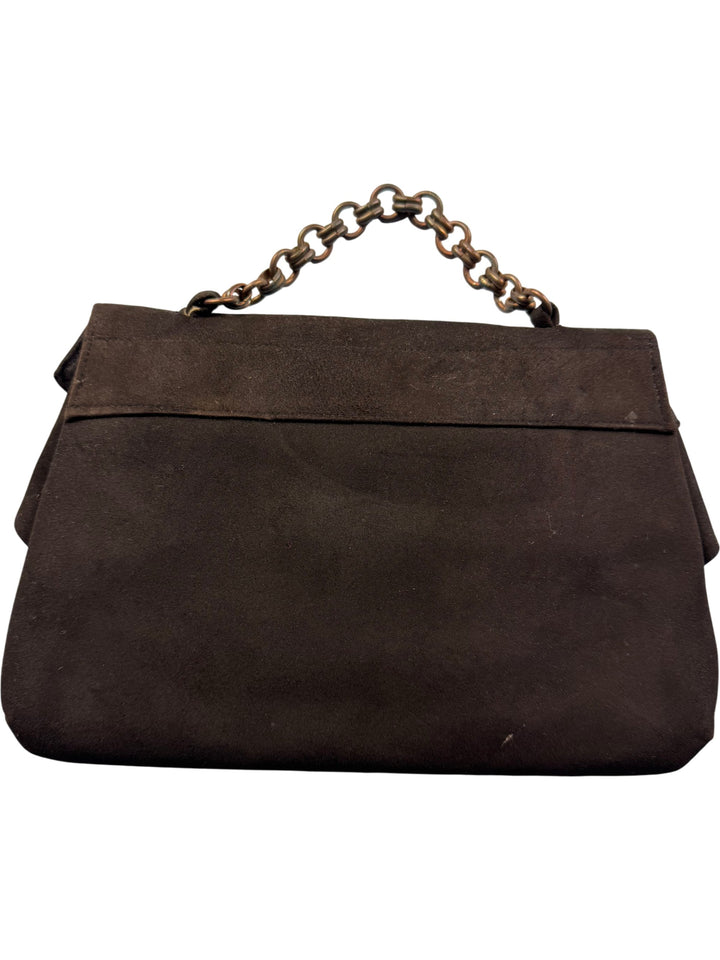 Chain Handled Suede Handbag - Think Vintage