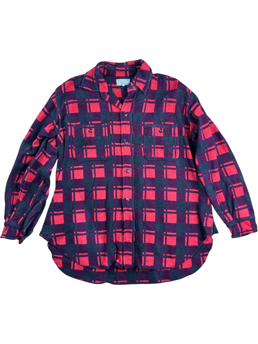 Champion Red Plaid Long Sleeve Shirt - L