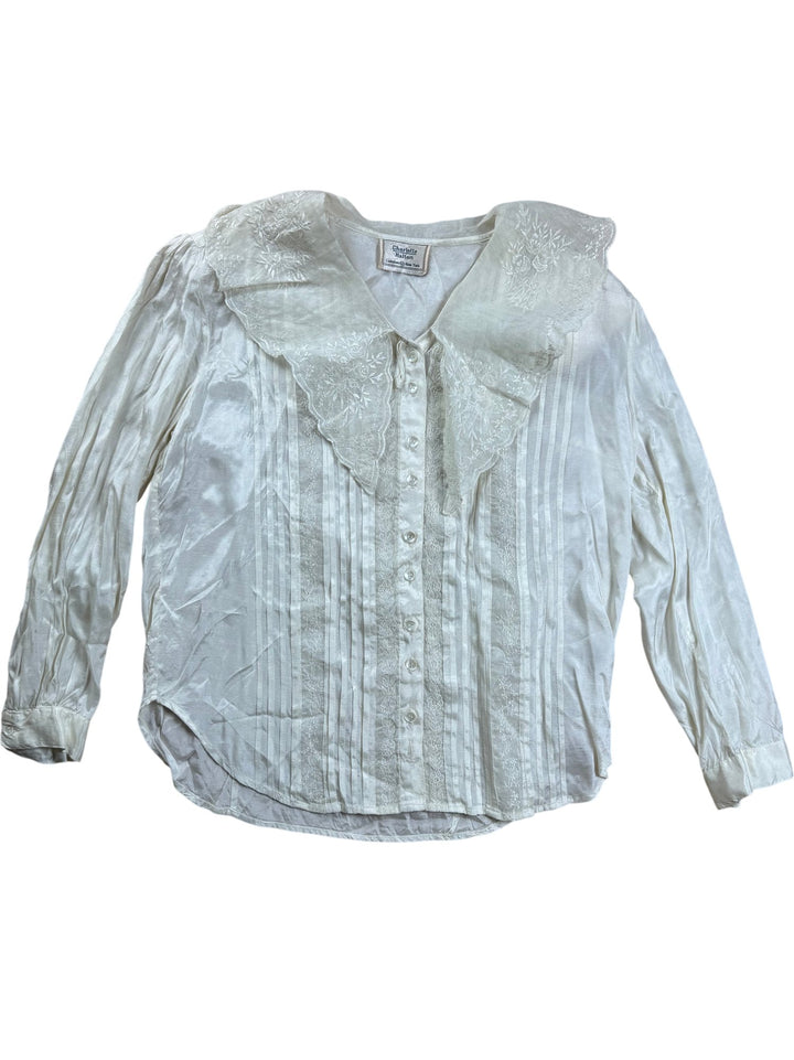Charlotte Halton Embroidered Blouse - M - Think Vintage ltd