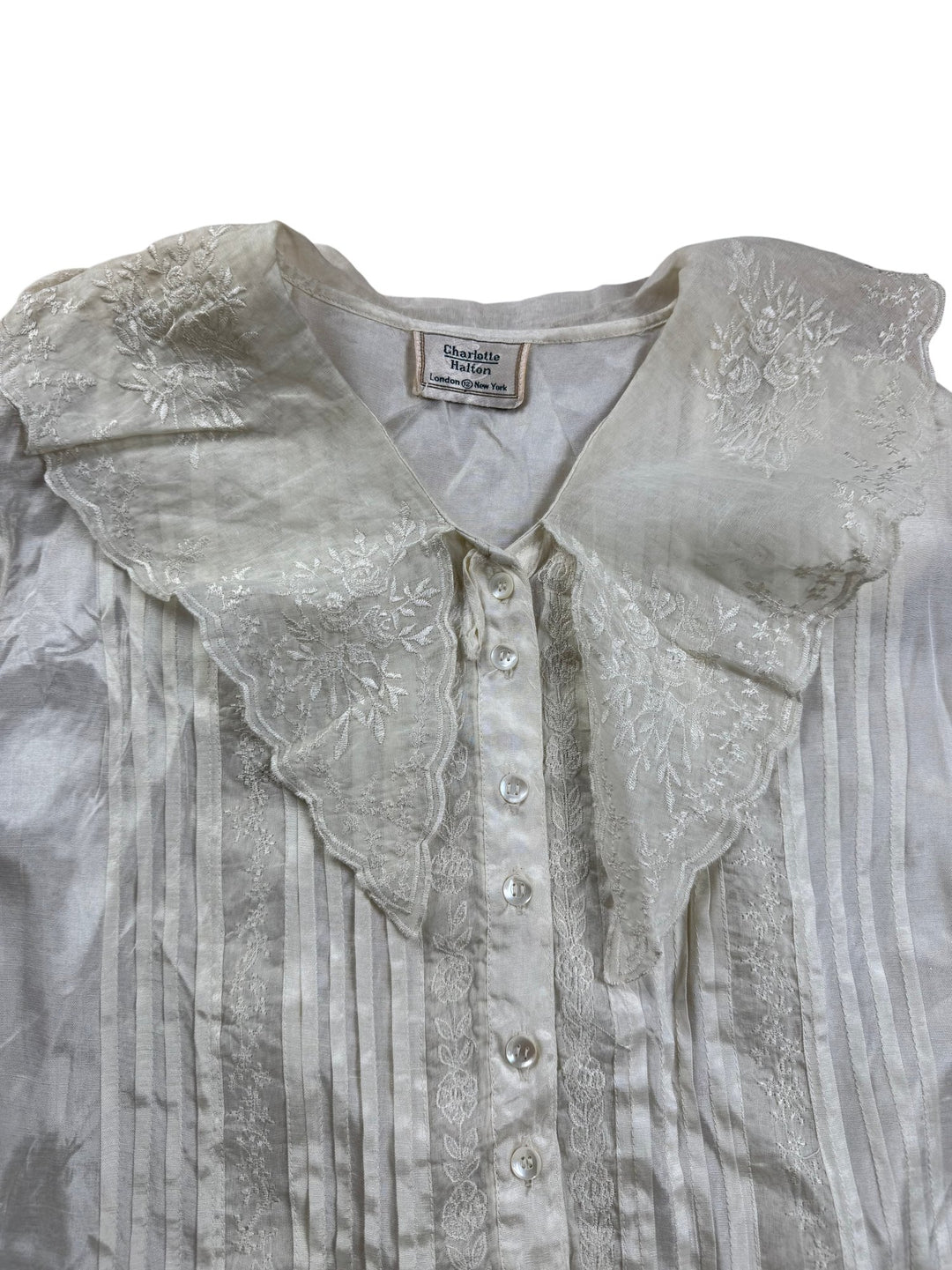 Charlotte Halton Embroidered Blouse - M - Think Vintage ltd