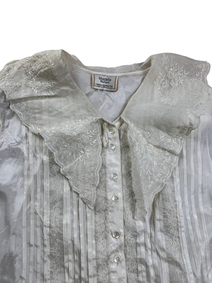 Charlotte Halton Embroidered Blouse - M - Think Vintage ltd
