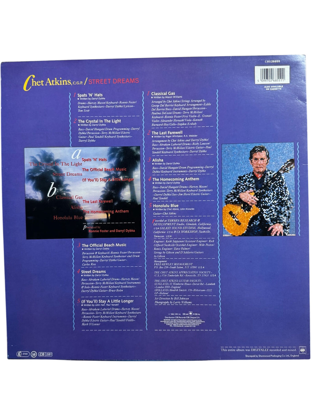 Chet Atkins 'Street Dreams' Vinyl Record - Very Good+
