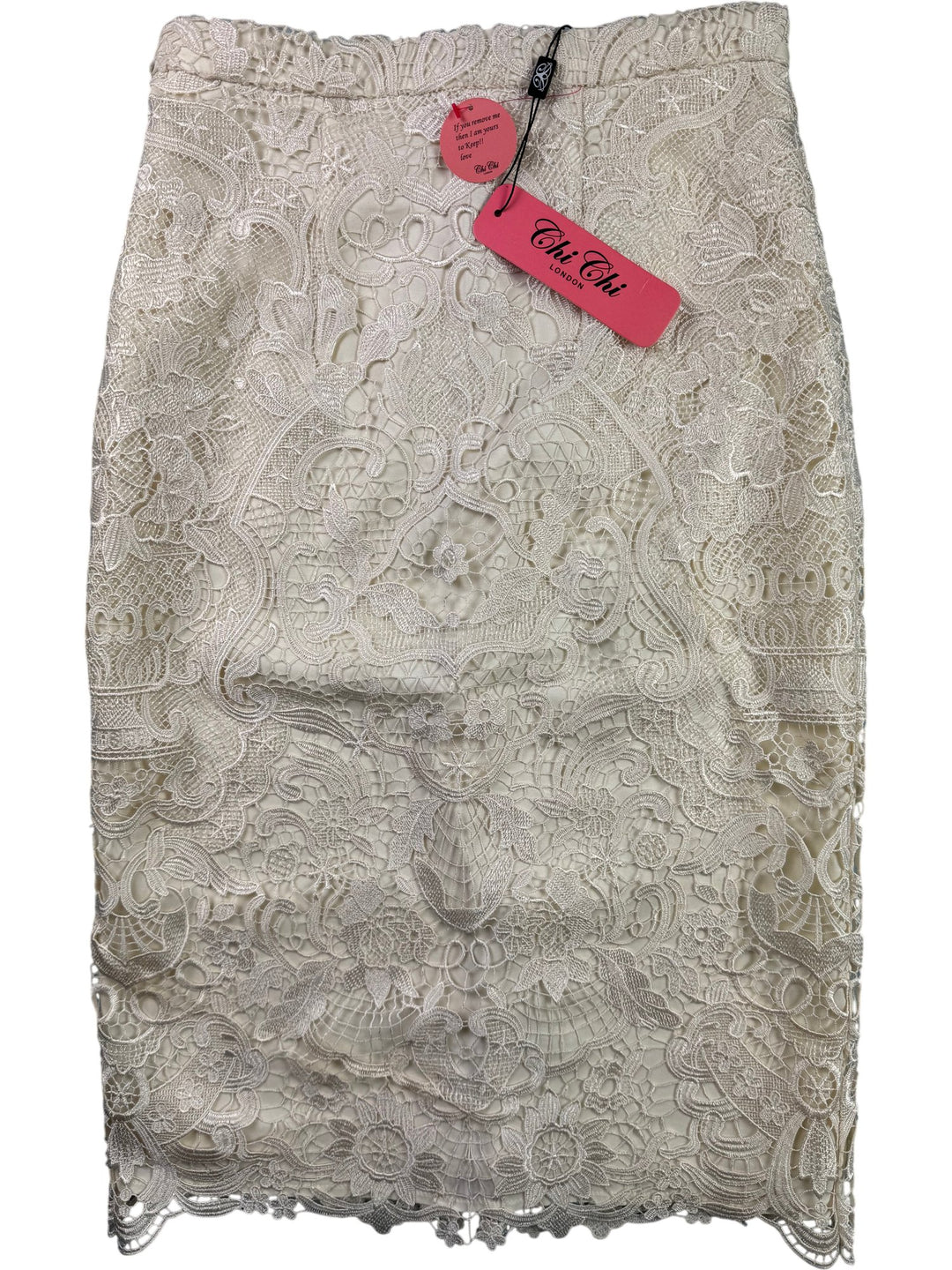 Chi Chi London Lace Pencil Skirt - W27 - Think Vintage ltd