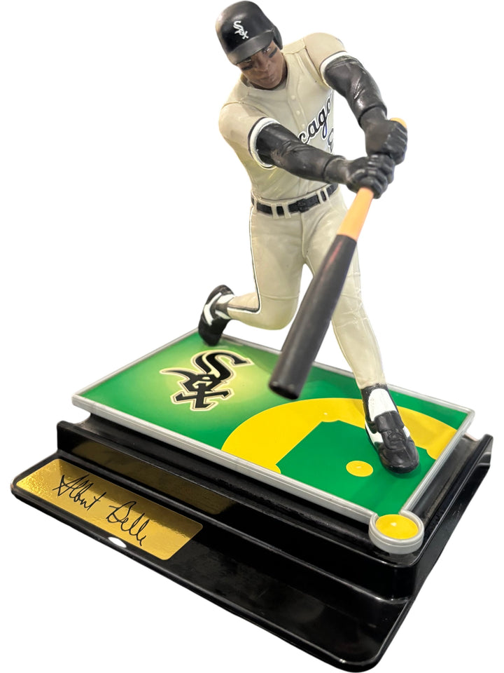 Chicago White Sox Albert Belle Baseball Figure Display on Green Base Unique - Think Vintage Online Ltd