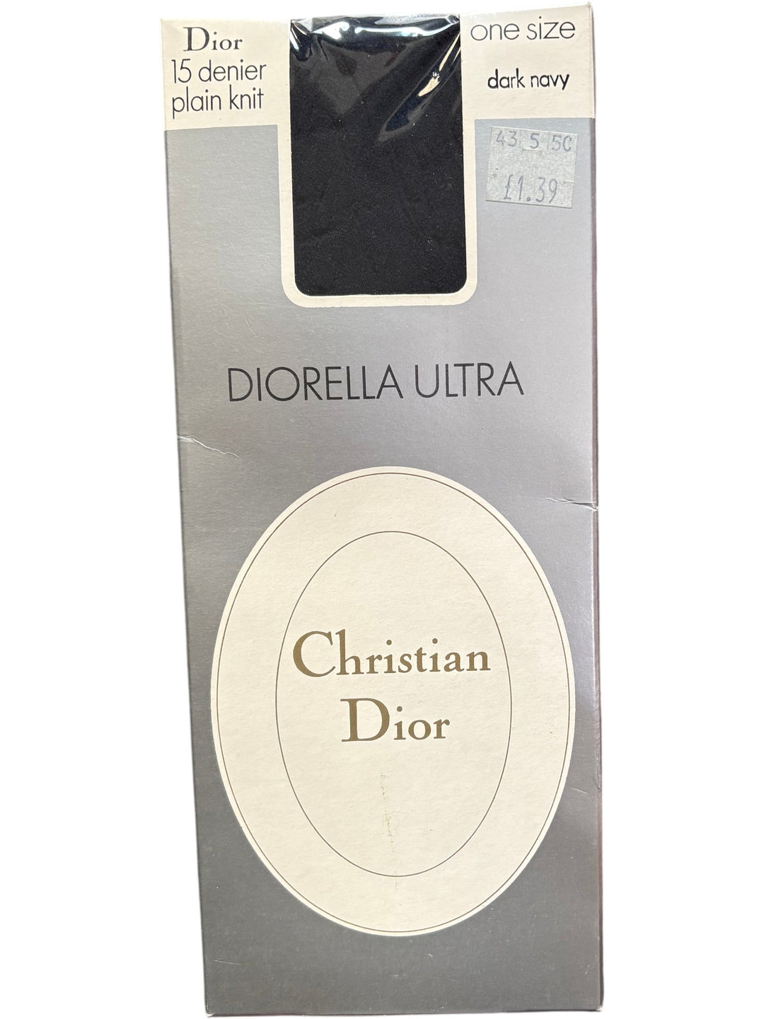 Christian Dior 15 Denier Sheer Tights Dark Navy - Think Vintage ltd
