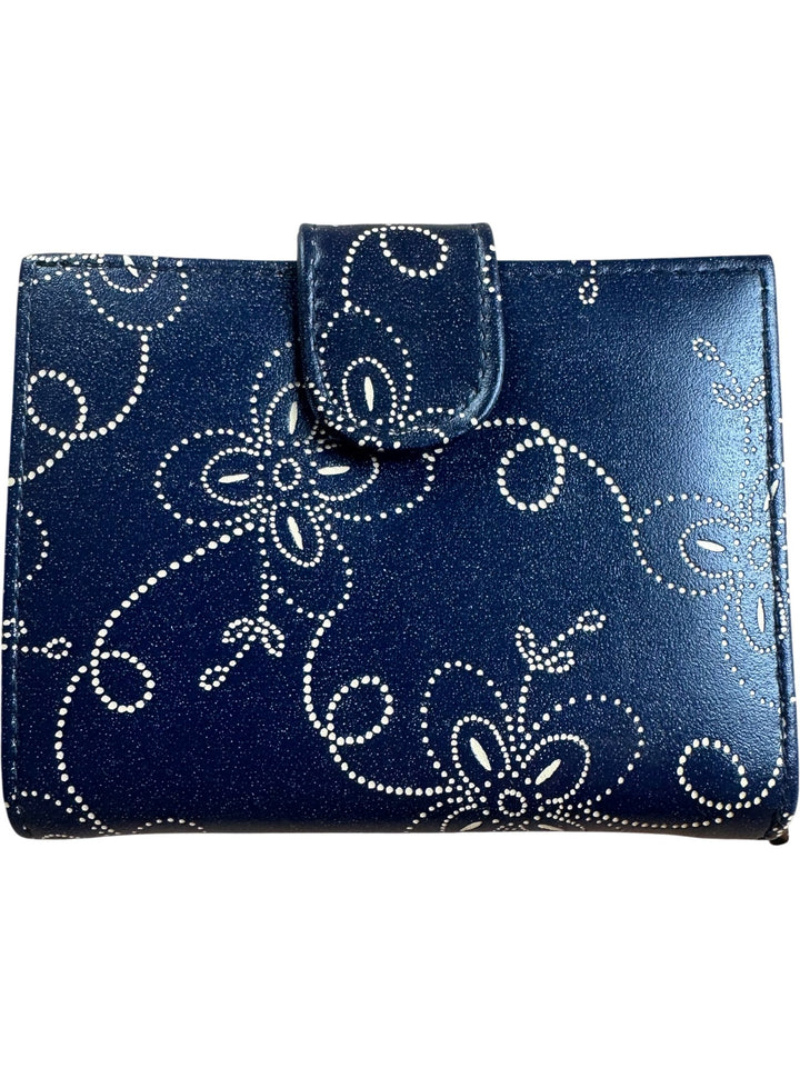 Christian Dior Blue Floral Pattern Wallet - Think Vintage ltd