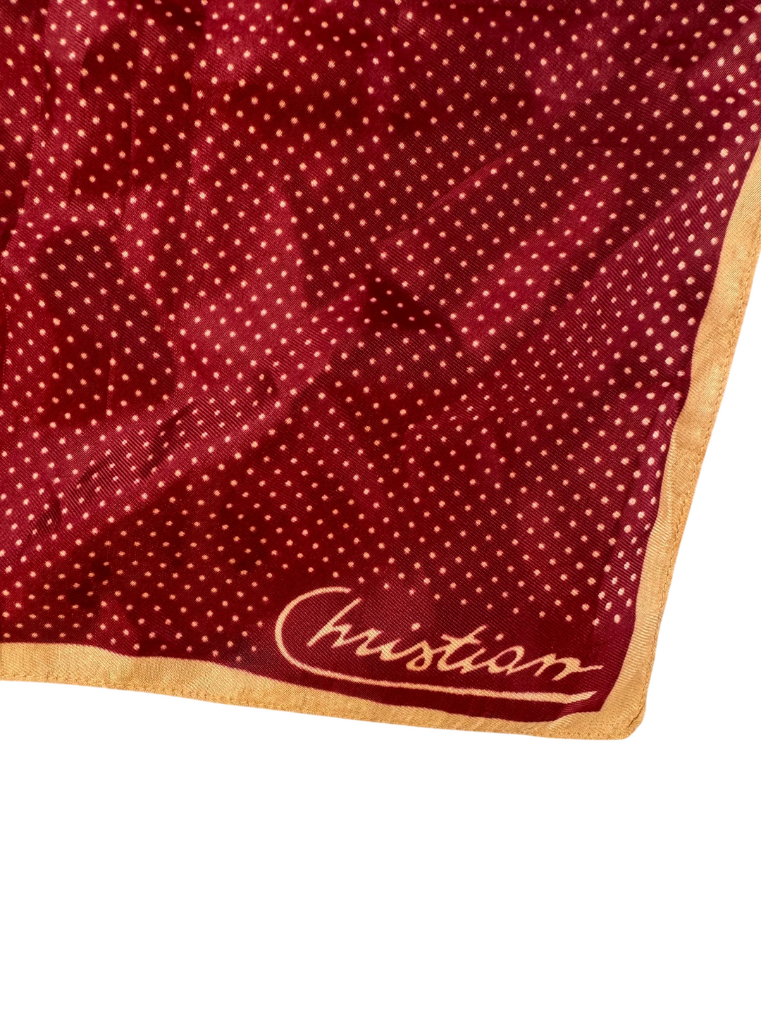 Christian Red Dot Pattern Silk Scarf - Think Vintage