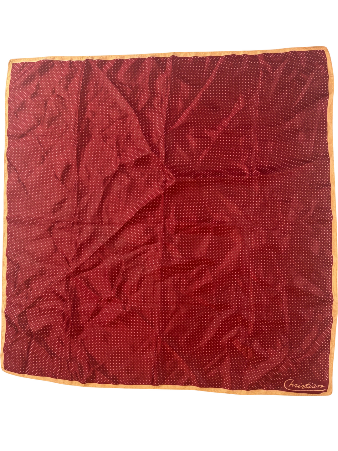 Christian Red Dot Pattern Silk Scarf - Think Vintage Online Ltd