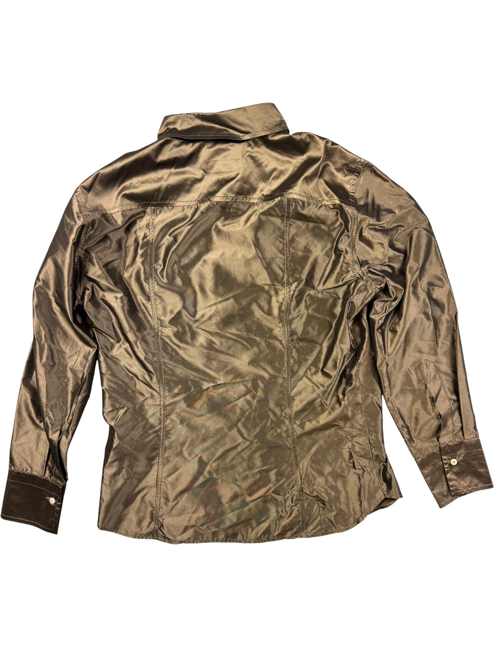 Clara Cottmann Italian Silk Long Sleeved Shirt - M - Think Vintage ltd