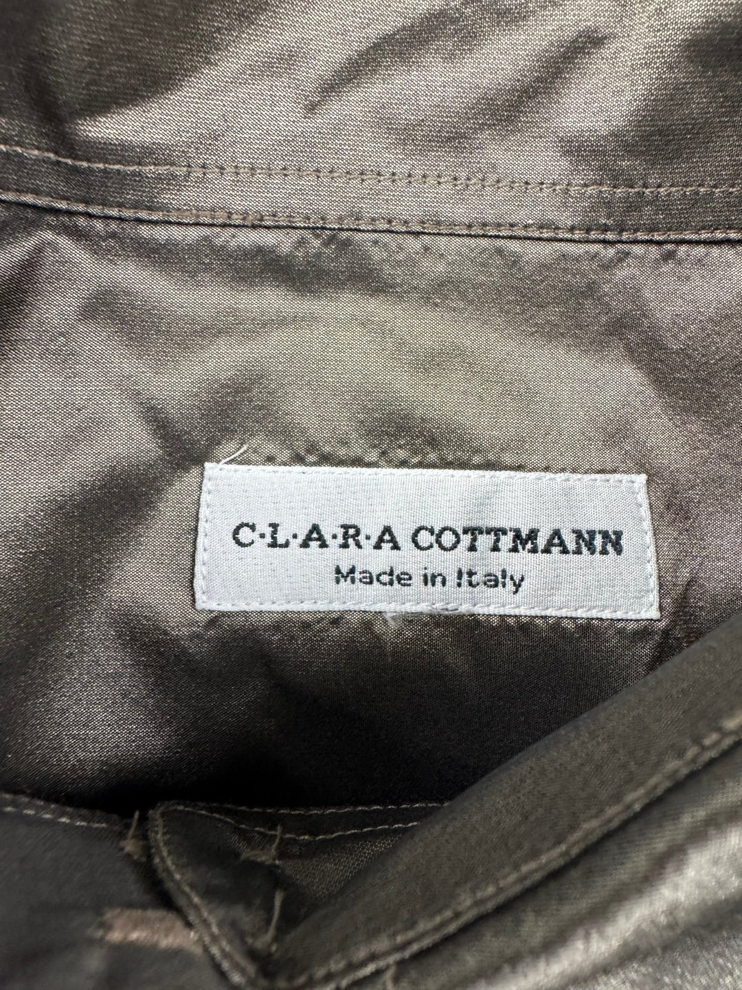 Clara Cottmann Italian Silk Long Sleeved Shirt - M - Think Vintage ltd