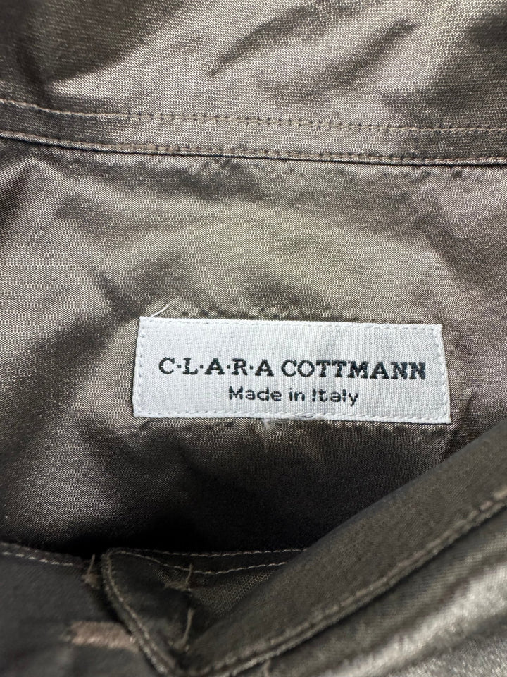 Clara Cottmann Italian Silk Long Sleeved Shirt - M - Think Vintage ltd