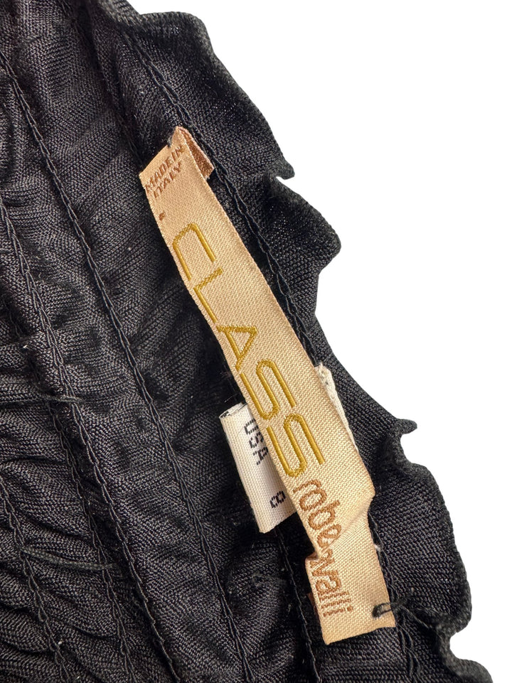 Class Roberto Cavalli Black Beaded Sleeveles Dress - XS/S - Think Vintage ltd