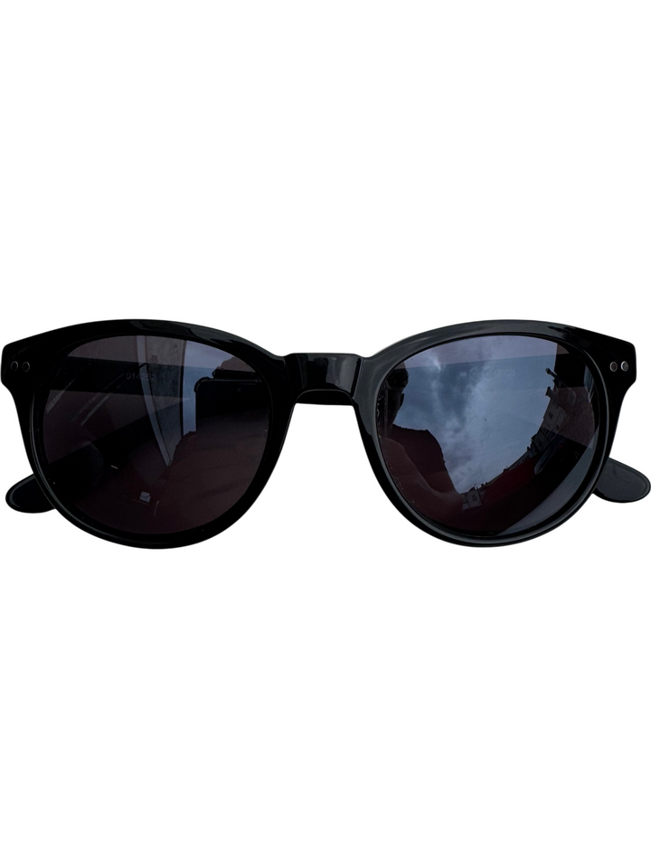 Classic Black Round Unisex Sunglasses - Think Vintage