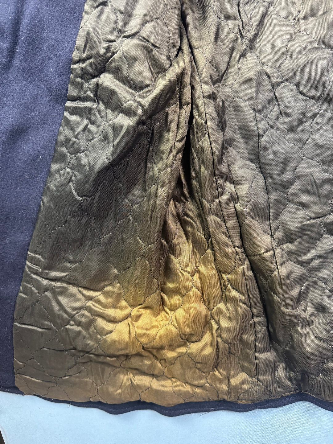 Classic Double-Breasted Black Pea Coat with Crest Buttons - L - Think Vintage Online Ltd